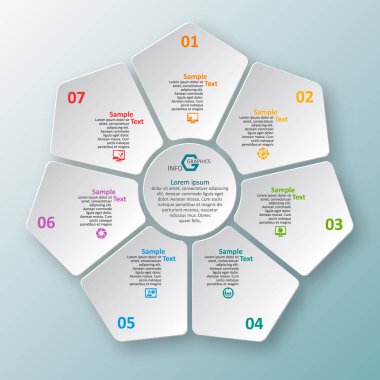 Soyut 3d kağıt Infographics. İş şablonu. Vektör çizim