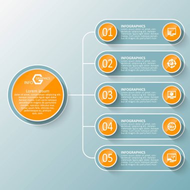 Soyut 3d kağıt Infographics. İş şablonu. Vektör çizim