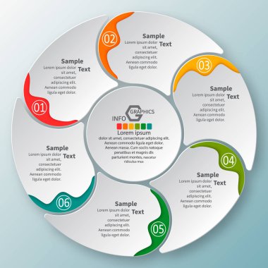 Soyut 3d kağıt Infographics. İş şablonu. Vektör çizim