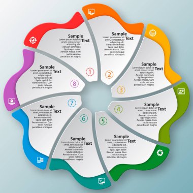 Soyut 3d kağıt Infographics. İş şablonu. Vektör çizim