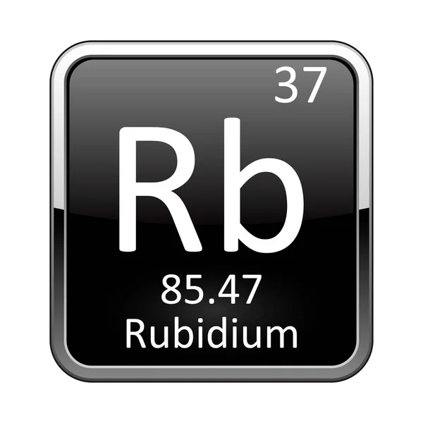 O elemento tabela periódica Rubidium. Ilustração vetorial — Vetor de Stock