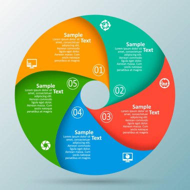 Soyut 3d kağıt Infographics. İş şablonu. Vektör çizim