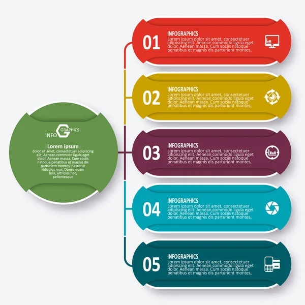 Αφηρημένη 3d χαρτί Infographics. Επιχειρηματικό πρότυπο. Εικονογράφηση διάνυσμα — Διανυσματικό Αρχείο