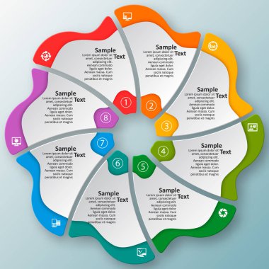 Soyut 3d kağıt Infographics. İş şablonu. Vektör çizim
