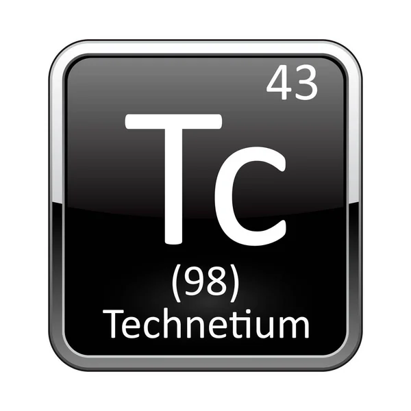 Elemen tabel periodik Technetium. Ilustrasi vektor - Stok Vektor