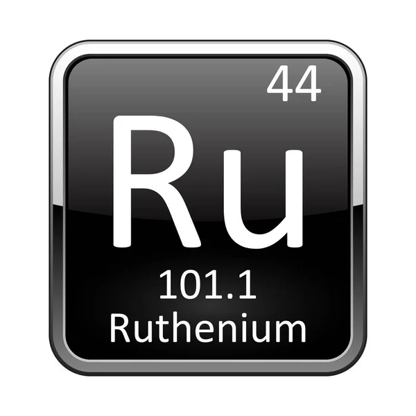 O elemento tabela periódica Rutênio. Ilustração vetorial —  Vetores de Stock