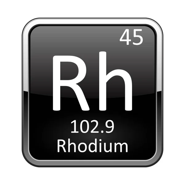 O elemento tabela periódica Rhodium. Ilustração vetorial — Vetor de Stock