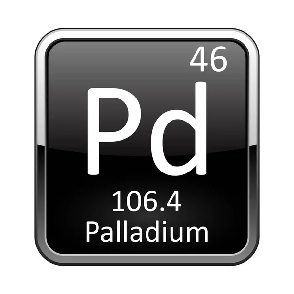 O elemento de tabela periódica Palladium. Ilustração vetorial —  Vetores de Stock