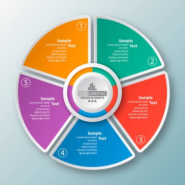 Soyut 3d kağıt Infographics. İş şablonu. Vektör çizim