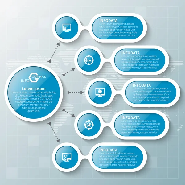 Vektor Absztrakt Papír Infografikai Elemek Üzleti Infografika — Stock Vector