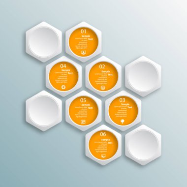 vektör soyut 3d kağıt bilgi elemanları. Hexagon bilgi grafikleri. Bal peteği tasarımı