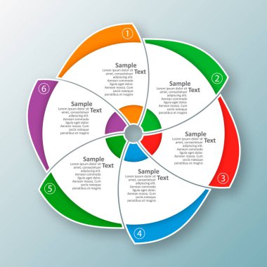vektör soyut 3d kağıt bilgi elemanları. Dairesel bilgi grafikleri