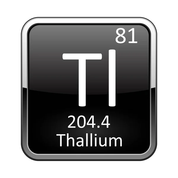 Symbole Thallium Élément Chimique Tableau Périodique Sur Fond Noir Brillant — Image vectorielle