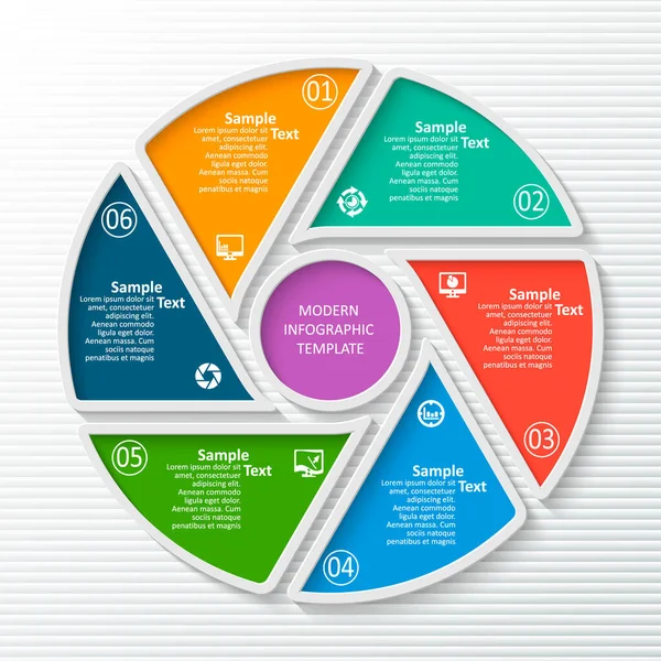Vektorové Abstraktní Papírové Infografické Prvky Kruhová Informatikagrafika — Stockový vektor