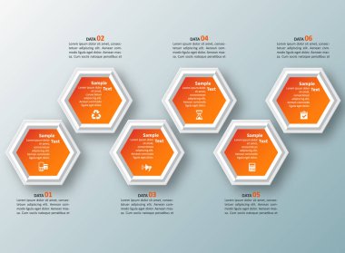 vektör soyut 3d kağıt bilgi elemanları. Hexagon bilgi grafikleri. Bal peteği tasarımı