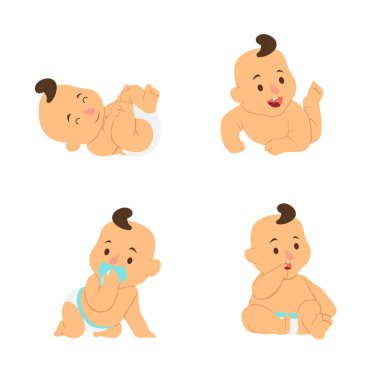 Bebek bezi, bodysuit gülümseyen küçük bebek erkek ile ayarlayın