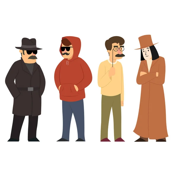 People hiding their identities. — Stock Vector