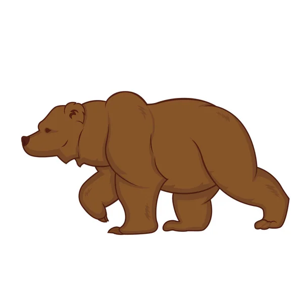 Grizzly bear is going side view. — Stock Vector