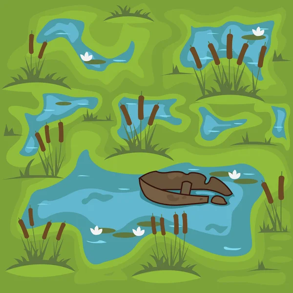 Swamp vector illustration — 스톡 벡터