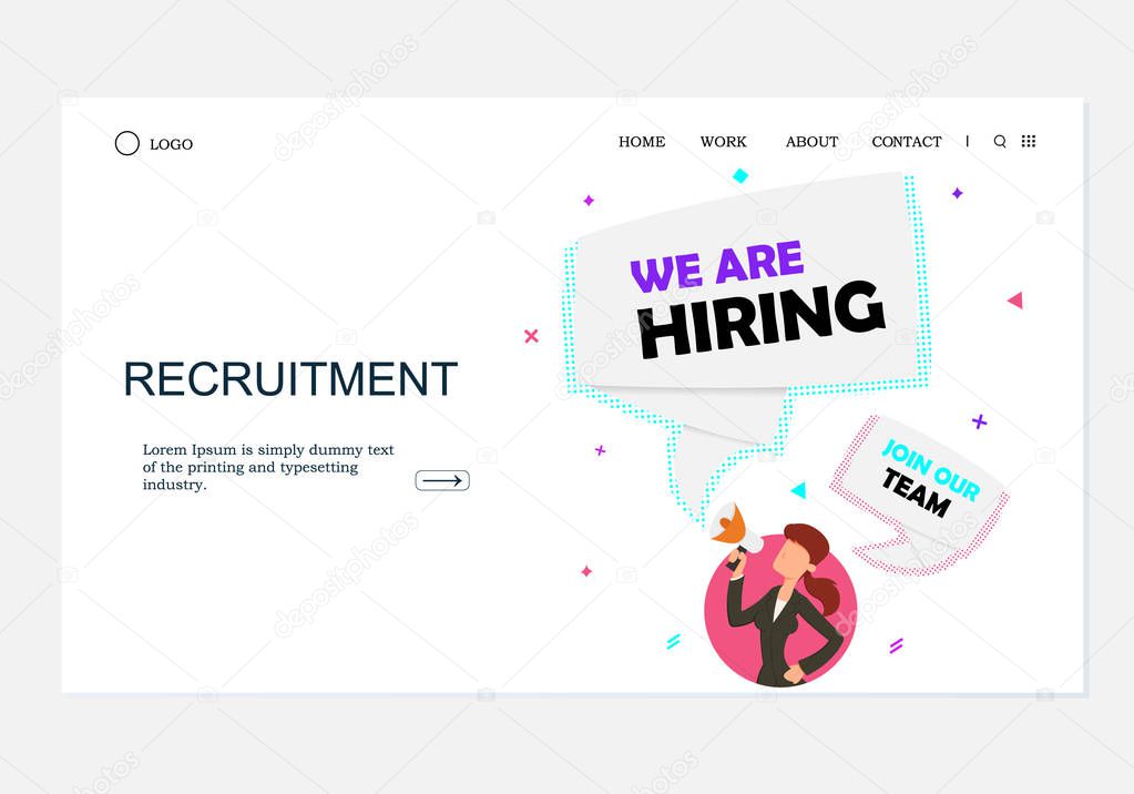 We are hiring banner bright flat design.
