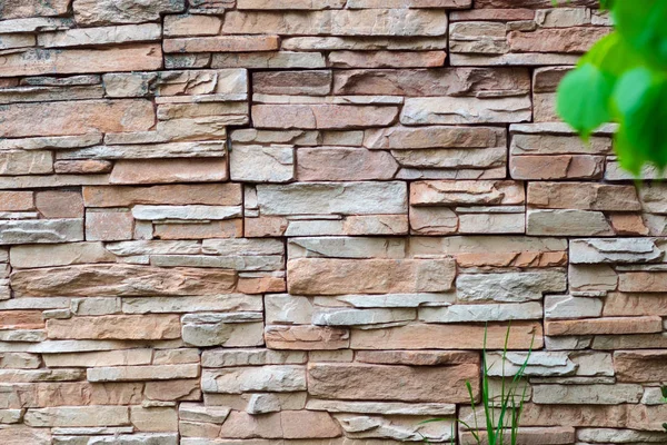 Textura de parede de tijolo de pedra cinza áspera — Fotografia de Stock