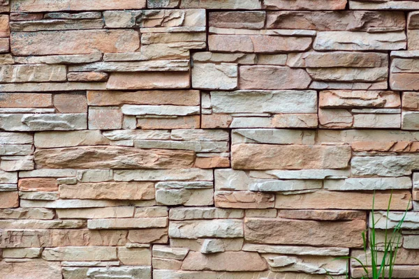 Texture of rough gray stone brick wall — 스톡 사진