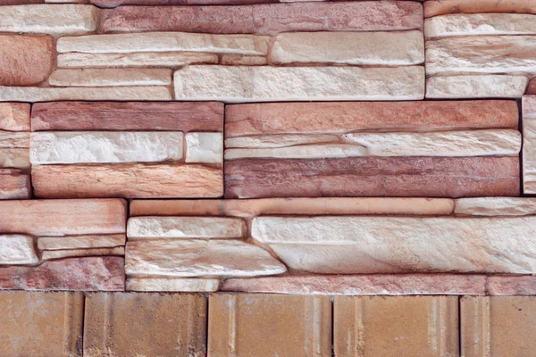 Texture of rough gray stone brick wall — 스톡 사진