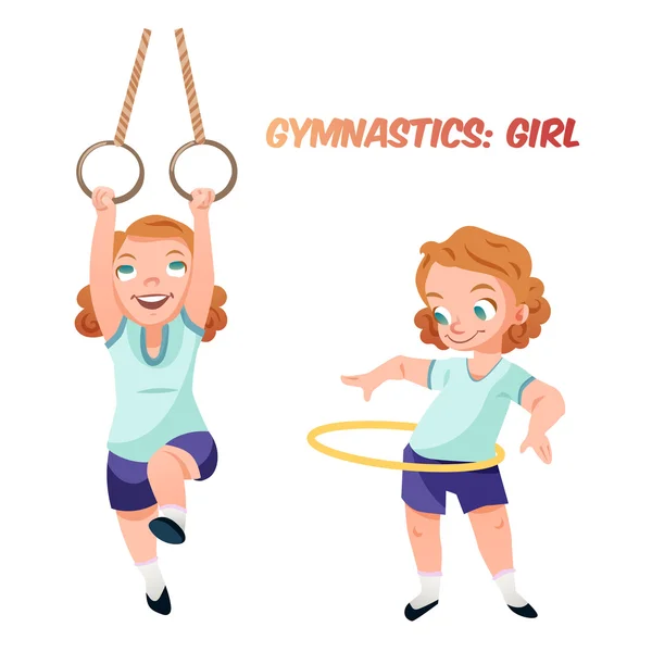 Dziewczyna robi ćwiczenia gimnastyczne ilustracja wektorowa — Wektor stockowy