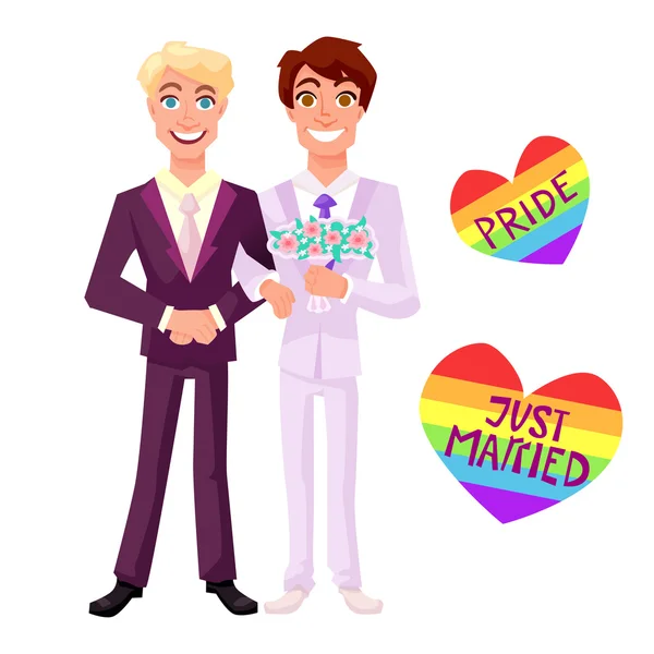 Homosexuelle Hochzeit Vektor Illustration — Stockvektor