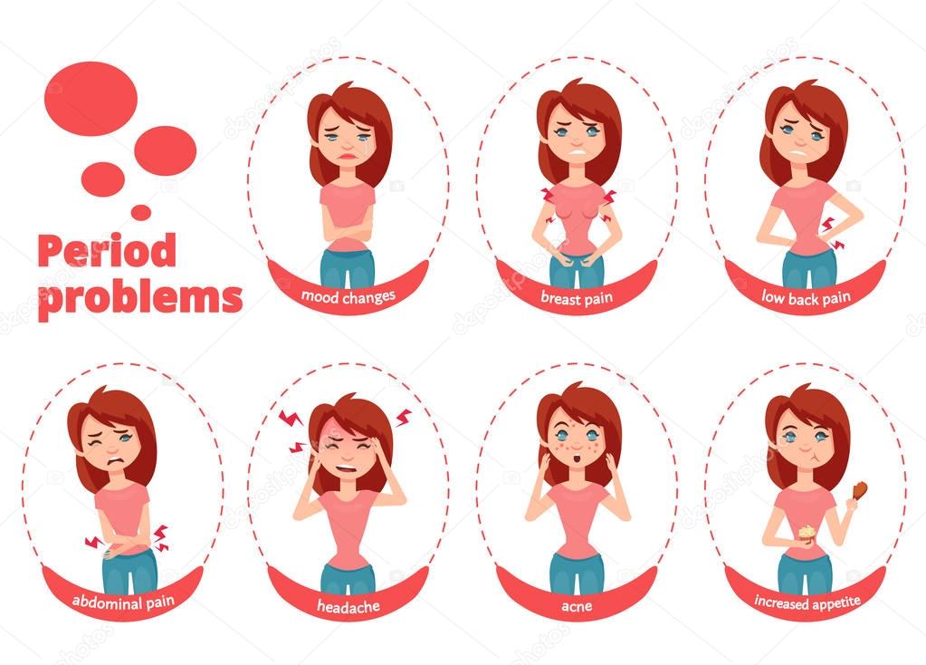 Female period problems illustration