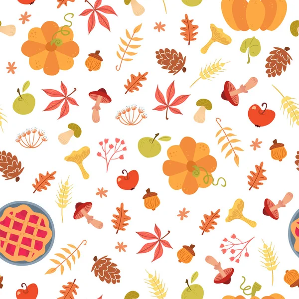 秋の収穫のシームレス パターン — ストックベクタ