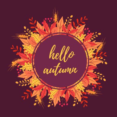 Sonbahar yaprakları buket kompozisyona Merhaba