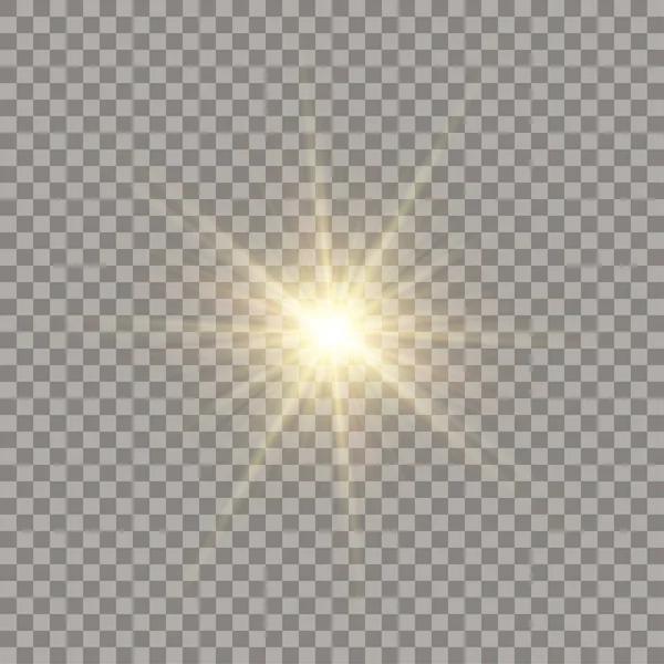 Sol vectorial brillante dorado — Vector de stock