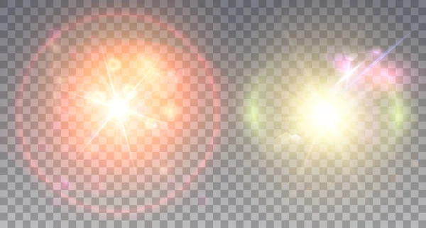 İki renkli lens flare efektleri — Stok Vektör