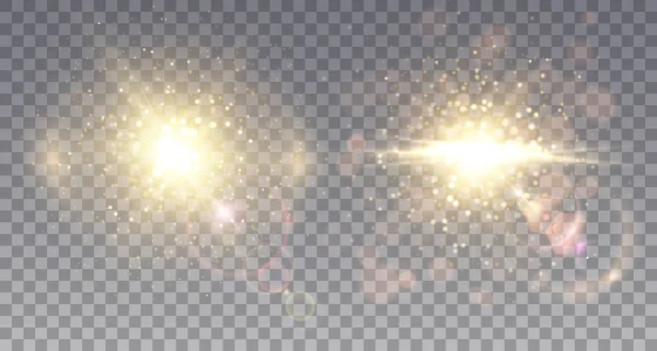 Dos explosiones de estrellas brillantes — Vector de stock