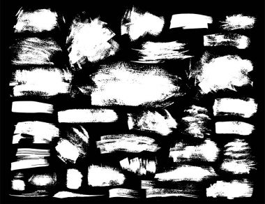 beyaz fırça darbeleri kümesi