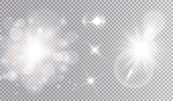 Blanco luces cósmicas diseño conjunto — Vector de stock