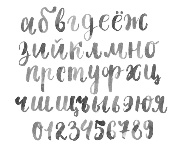 Цирилічні русинові літери з аквареллю на білому. — стокове фото