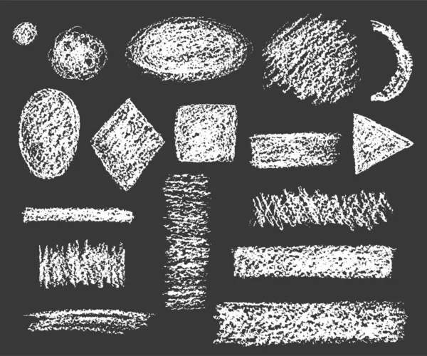 Набір Крейдяних Форм Вилуплених Темному Тлі Природно Виглядає Текстура Банерів — стоковий вектор