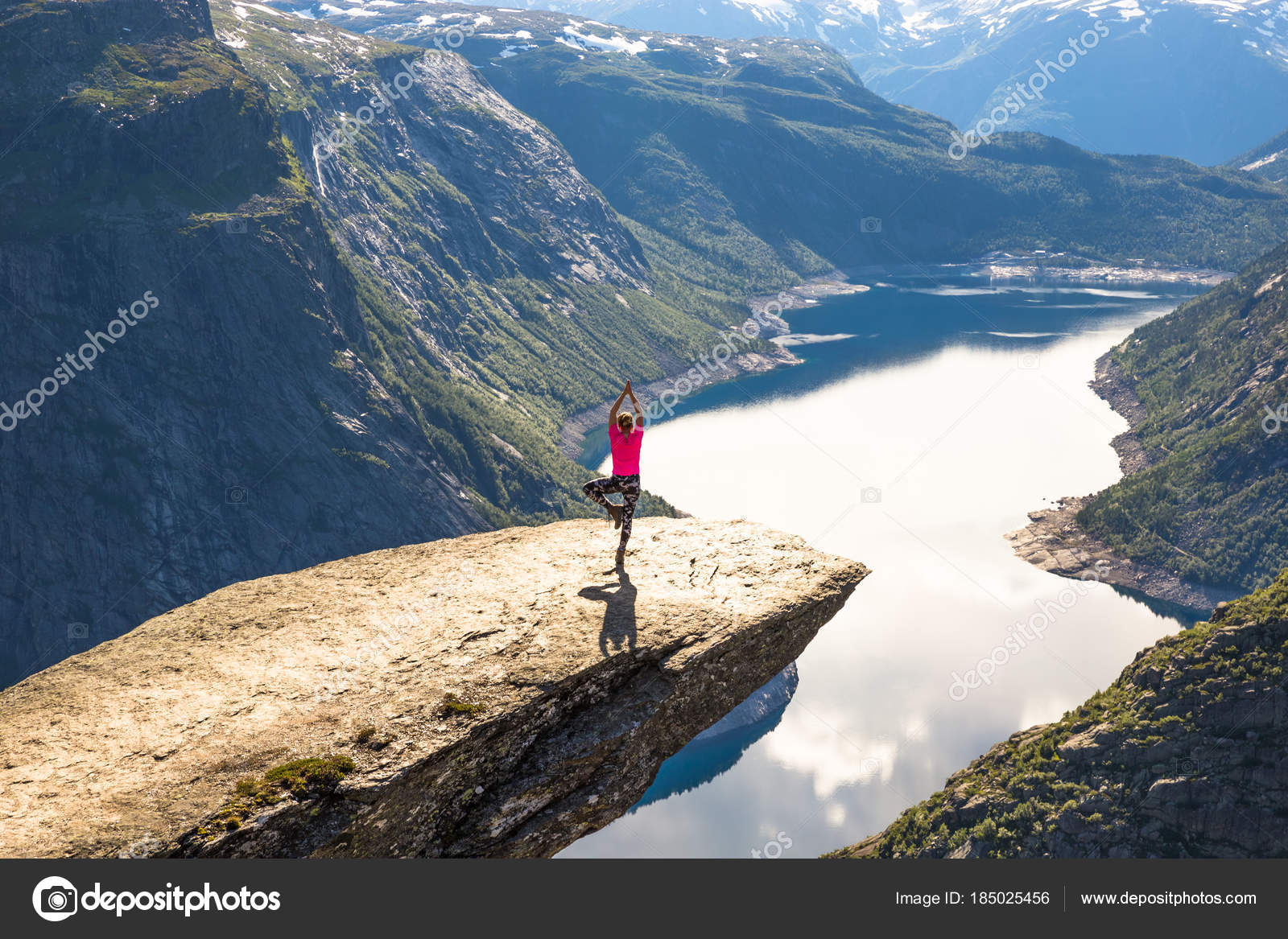 Happy People Relax In Cliff During Trip Norway Trolltunga Hiking Route Stock Photo By C Lko Images 185025456
