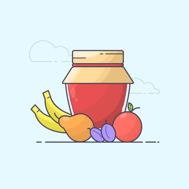 meyve ve reçel kavanoz