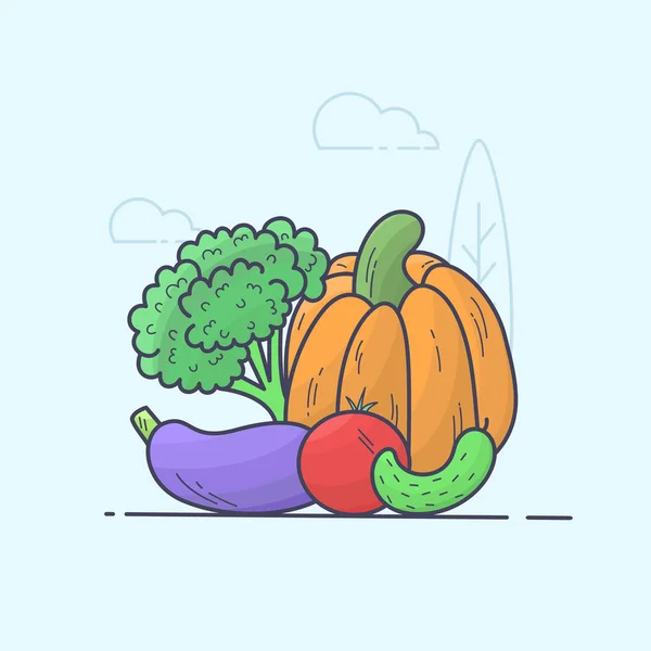 Conjunto de verduras — Vector de stock