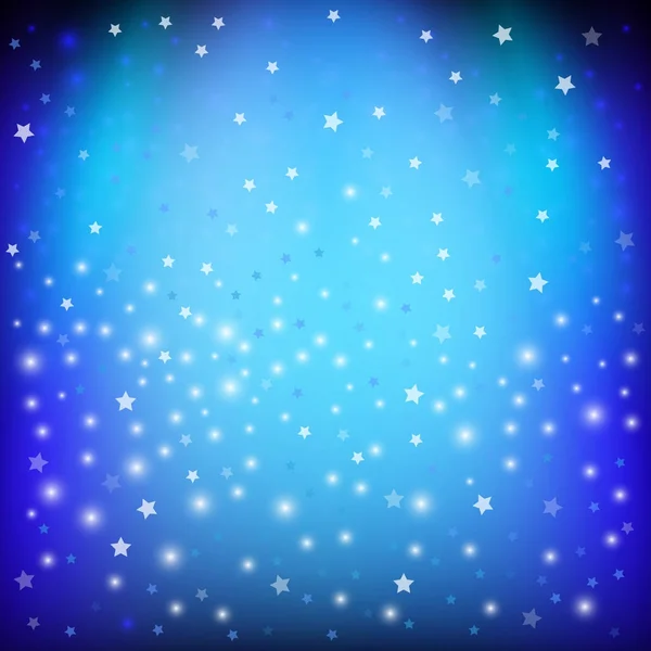 Glowing blue background with shining stars. — Stock Vector