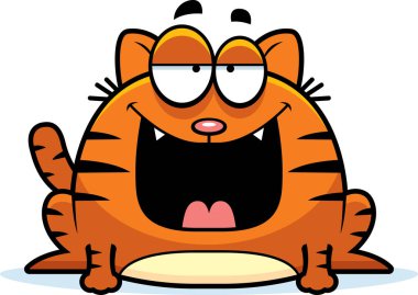 Gülümseyen karikatür kedi