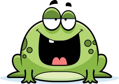 Gülümseyen karikatür kurbağa