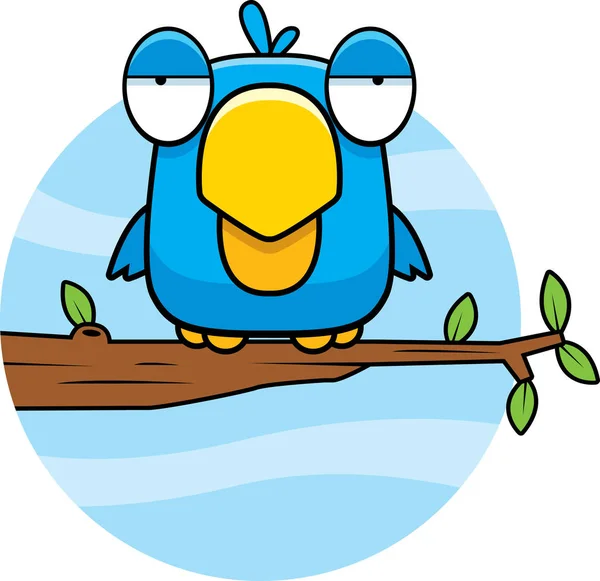 Oiseau bleu dessin animé — Image vectorielle