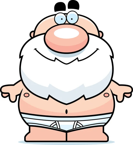 Cartoon Grandpa in Underwear — Stock Vector