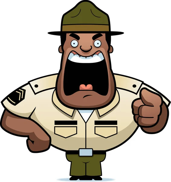 Cartoon-Drill-Sergeant — Stockvektor