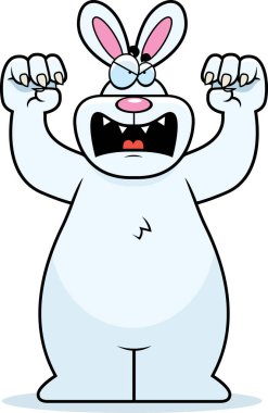 Saldıran karikatür tavşan