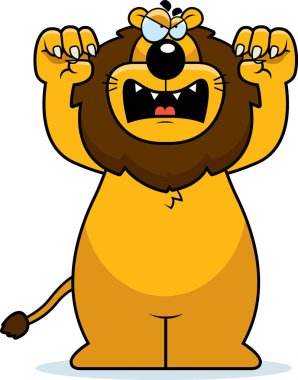 Saldıran karikatür aslan